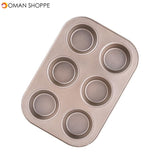 KCASA KC-OP01 6 Holes Stainles Steel Non-stick Muffin Cake Baking Oven Pan Cookie Tray Cup Cake Mold