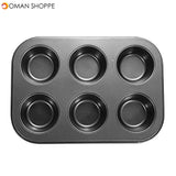 KCASA KC-OP01 6 Holes Stainles Steel Non-stick Muffin Cake Baking Oven Pan Cookie Tray Cup Cake Mold