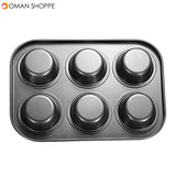 KCASA KC-OP01 6 Holes Stainles Steel Non-stick Muffin Cake Baking Oven Pan Cookie Tray Cup Cake Mold