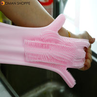 KCASA Multifunctional Durable Magic Silicone Washing Gloves Cooking Glove Cleaning Tools 