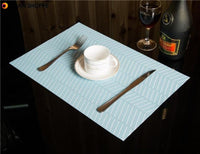 KCASA Placemat Fashion Pvc Dining Table Mat Disc Pads Bowl Pad Coasters Waterproof Table Cloth Pad Slip-Resistant Pad Three Colors