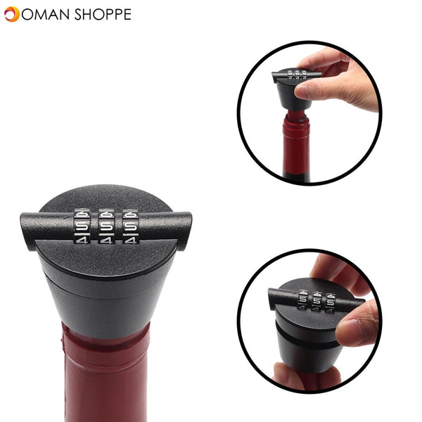 KCASA SP004 Wine Stopper with Password Combination Lock Creative Wine Bottle Stopper Lock 