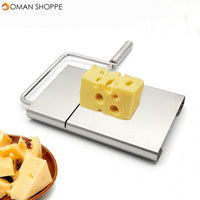 KCASA Stainless Steel Wire Cheese Slicer Butter Cutter Knife with Cheese Board Making Dessert Blade Kitchen Cooking Bake Tool Accessories Tofu Knife For Square Slices Kitchen Cutter Cheese Grater