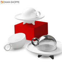 KISS KISS FISH UFO Flying Stack Cup Set Creative Fun Home Drinking Tools Ceramic Cup Set With Plate From Xiaomi Youpin