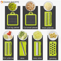 Kitchen 7 In 1 Multifunctional Vegetable Fruit Slicer Grater Cutter Peeler  Potato Peeler Carrot Grater Drain Basket Kitchen Tool