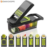 Kitchen 7 In 1 Multifunctional Vegetable Fruit Slicer Grater Cutter Peeler  Potato Peeler Carrot Grater Drain Basket Kitchen Tool