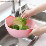 Kitchen Accessories Rice Bowl Drain Basket Fruit Bowl Washing Drain Basket with Handle Washing Basket Home Kitchen Organizer