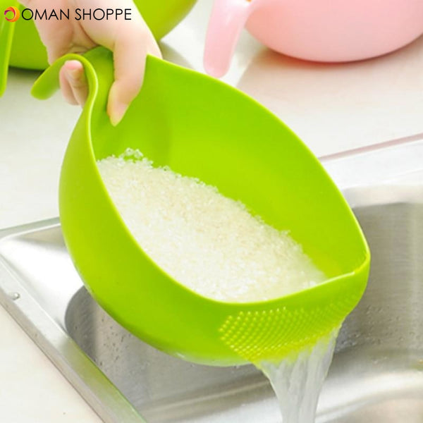 Kitchen Accessories Rice Bowl Drain Basket Fruit Bowl Washing Drain Basket with Handle Washing Basket Home Kitchen Organizer