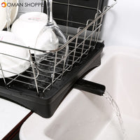 Kitchen Drain Shelf Dish Rack Plates Bowl Drying Organizer Holder Drainer Stainless Steel Kitchen Rack