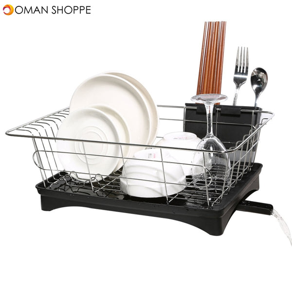 Kitchen Drain Shelf Dish Rack Plates Bowl Drying Organizer Holder Drainer Stainless Steel Kitchen Rack