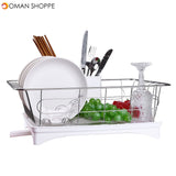 Kitchen Drain Shelf Dish Rack Plates Bowl Drying Organizer Holder Drainer Stainless Steel Kitchen Rack