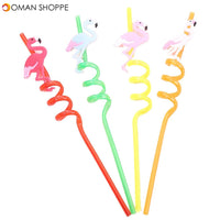 Kitchen Drinking Straw 4Pcs Creative Flamingo Straw Drink Straws Pvc Soft Cartoon Straws