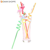 Kitchen Drinking Straw 4Pcs Creative Flamingo Straw Drink Straws Pvc Soft Cartoon Straws