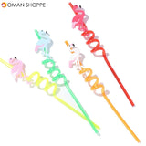 Kitchen Drinking Straw 4Pcs Creative Flamingo Straw Drink Straws Pvc Soft Cartoon Straws