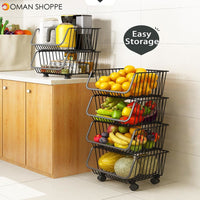 Kitchen Portable Rack Multilayer Portable Storage Household Bathroom Arrangement for Fruit Receives