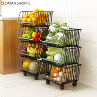 Kitchen Portable Rack Multilayer Portable Storage Household Bathroom Arrangement for Fruit Receives