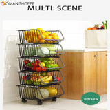 Kitchen Portable Rack Multilayer Portable Storage Household Bathroom Arrangement for Fruit Receives