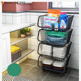 Kitchen Portable Rack Multilayer Portable Storage Household Bathroom Arrangement for Fruit Receives