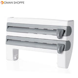 Kitchen Wrap Film Storage Rack with Cutter Aluminum Foil Barbecue Paper Rack Towel Rack Towel Kitchen Storage Rack