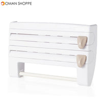 Kitchen Wrap Film Storage Rack with Cutter Aluminum Foil Barbecue Paper Rack Towel Rack Towel Kitchen Storage Rack