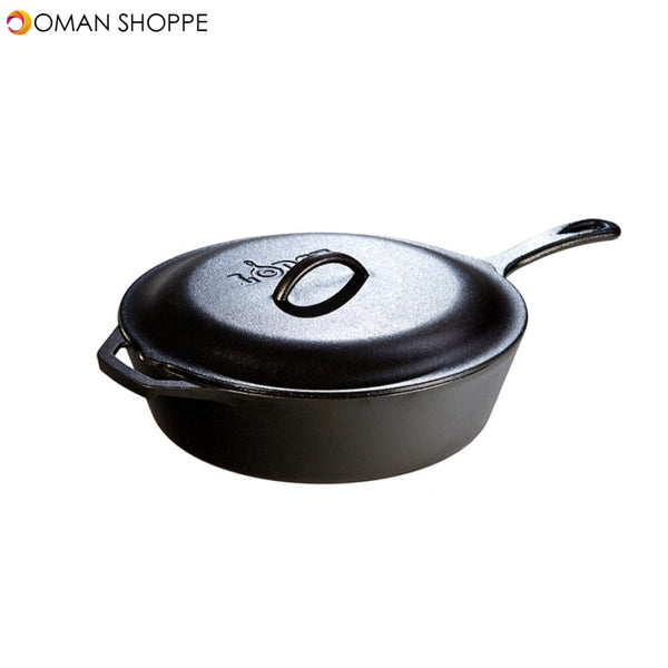 Lodge 12 Inch / 5 Quart Cast Iron Covered Deep Skillet-L10Cf3