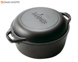 Lodge 5 Quart Cast Iron Double Dutch Oven Black L8Dd3