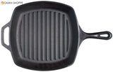 Lodge Cast Iron 10.5-inch Square Grill Pan, Black