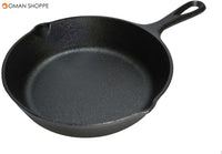 Lodge 20.3 cm / 8 inch Pre-Seasoned Cast Iron Round Skillet/Frying Pan, Black