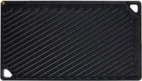 Lodge Pre-Seasoned Rectangular Reversible Grill/Griddle Set of 2, LDP3, Black, Rectangle, Cast Iron