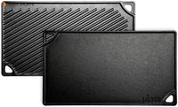 Lodge Pre-Seasoned Rectangular Reversible Grill/Griddle Set of 2, LDP3, Black, Rectangle, Cast Iron (Black 16.75 Inch x 9.5 Inch)