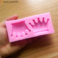 Lovely Princess Crowns Silicone Sugar Cake Baking Mold Fondant Chocolate Soap Mould