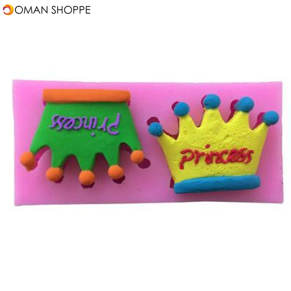 Lovely Princess Crowns Silicone Sugar Cake Baking Mold Fondant Chocolate Soap Mould