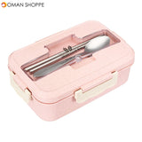 Lunch Box Spoon Chopsticks Case Compartment Food Container Storage Microwave