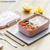 Lunch Box Spoon Chopsticks Case Compartment Food Container Storage Microwave