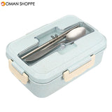 Lunch Box Spoon Chopsticks Case Compartment Food Container Storage Microwave