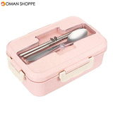 Lunch Box Spoon Chopsticks Case Compartment Food Container Storage Microwave