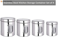 Magnolia Airtight Stainless Steel Containers-4 Pieces Set-3600 ml, 1800 ml, 1000 ml, 500 ml