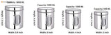 Magnolia Airtight Stainless Steel Containers-4 Pieces Set-3600 ml, 1800 ml, 1000 ml, 500 ml