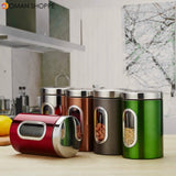 Magnolia PE Container with Stainless Steel Coat-3 Pieces Set-1500 ml