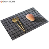 Mats Coaster Pads Placement Table Bowl Mats Cup Grid Stripe Rectangular Placemats PVC Dining Table Mat Insulation Heat Coaster