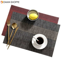 Mats Coaster Pads Placement Table Bowl Mats Cup Grid Stripe Rectangular Placemats PVC Dining Table Mat Insulation Heat Coaster