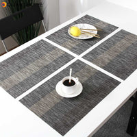 Mats Coaster Pads Placement Table Bowl Mats Cup Grid Stripe Rectangular Placemats PVC Dining Table Mat Insulation Heat Coaster