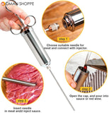 Meat Injector Stainless Steel Meat Marinade Syringe Kit Professional Marinade Seasoning Cooking Syringe Suitable for Grilling, Baking and Cooking