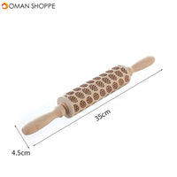 Merry Christmas Elk Wooden Print Rolling Pin Christmas Home Kitchen Tools Noel Dessert Tools New Year 2020 DIY Craft