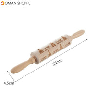 Merry Christmas Elk Wooden Print Rolling Pin Christmas Home Kitchen Tools Noel Dessert Tools New Year 2020 DIY Craft