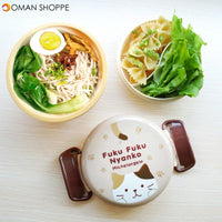 Microwavable Lunch Box Double-layer Instant Noodle Bowl Plastic Storage Portable Outdoor Dishware