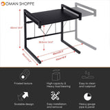 Microwave Oven Rack, Expandable Carbon Steel 2 Tiers with 3 Hooks