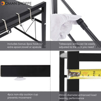 Microwave Oven Rack, Expandable Carbon Steel 2 Tiers with 3 Hooks