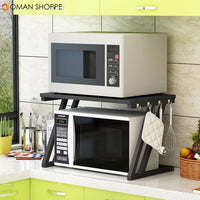 Microwave Oven Rack Storage 2 Tier Stand Holder Kitchen Counter Organizer Shelf