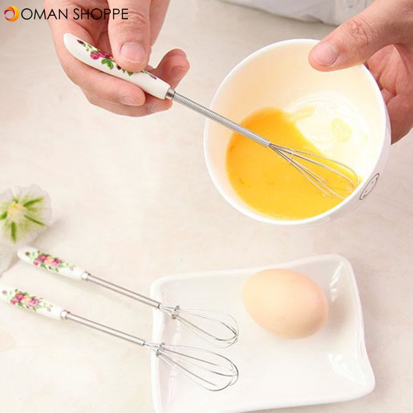 Mini Ceramic Handle Egg Beater Stirrer Hand Mixer Whisk Kitchen Accessories